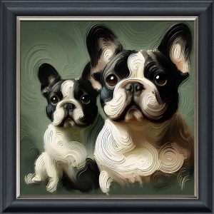 Two Frenchies - Velvet Printed Frame