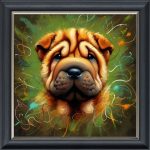 Wrinkly Woofer - Velvet Printed Frame