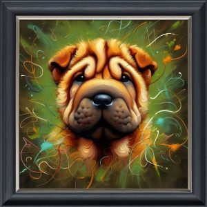 Wrinkly Woofer - Velvet Printed Frame