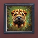 Wrinkly Woofer - Velvet Printed Frame Hung Up