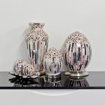 Mosaic Glass Lamps - Red Together - Turned Off