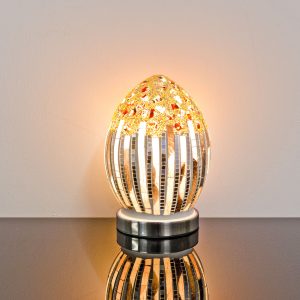 Mini Mosaic Glass Egg Lamp - Art Deco - On