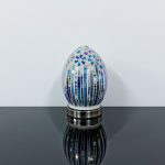 Mini Mosaic Glass Egg Lamp - Art Deco Blue - Image 3