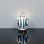 Mini Mosaic Glass Egg Lamp - Art Deco Blue - Image 2