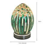 Mini Mosaic Glass Egg Lamp - Green Deco - Dimensions