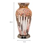 Mosaic Glass Vase Lamp - Art Deco - Dimensions