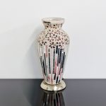 Mosaic Glass Vase Lamp - Art Deco Design - Turned Off
