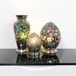 Mosaic Glass Lamps in Dark Green
