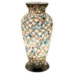 Mosaic Glass Vase Lamp - Blue Tile