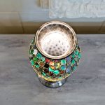 Mosaic Glass Vase Lamp - Dark Green - Image 5