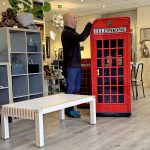 Large Bespoke Telephone Box in our Showroom