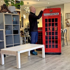 Large Bespoke Telephone Box in our Showroom