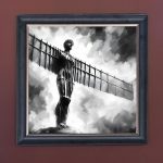 Angel of the North - Velvet Printed Frame Hung Up