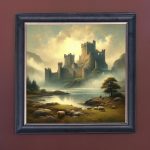 Beaumaris Castle - Velvet Printed Frame Hung Up