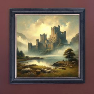 Beaumaris Castle - Velvet Printed Frame Hung Up