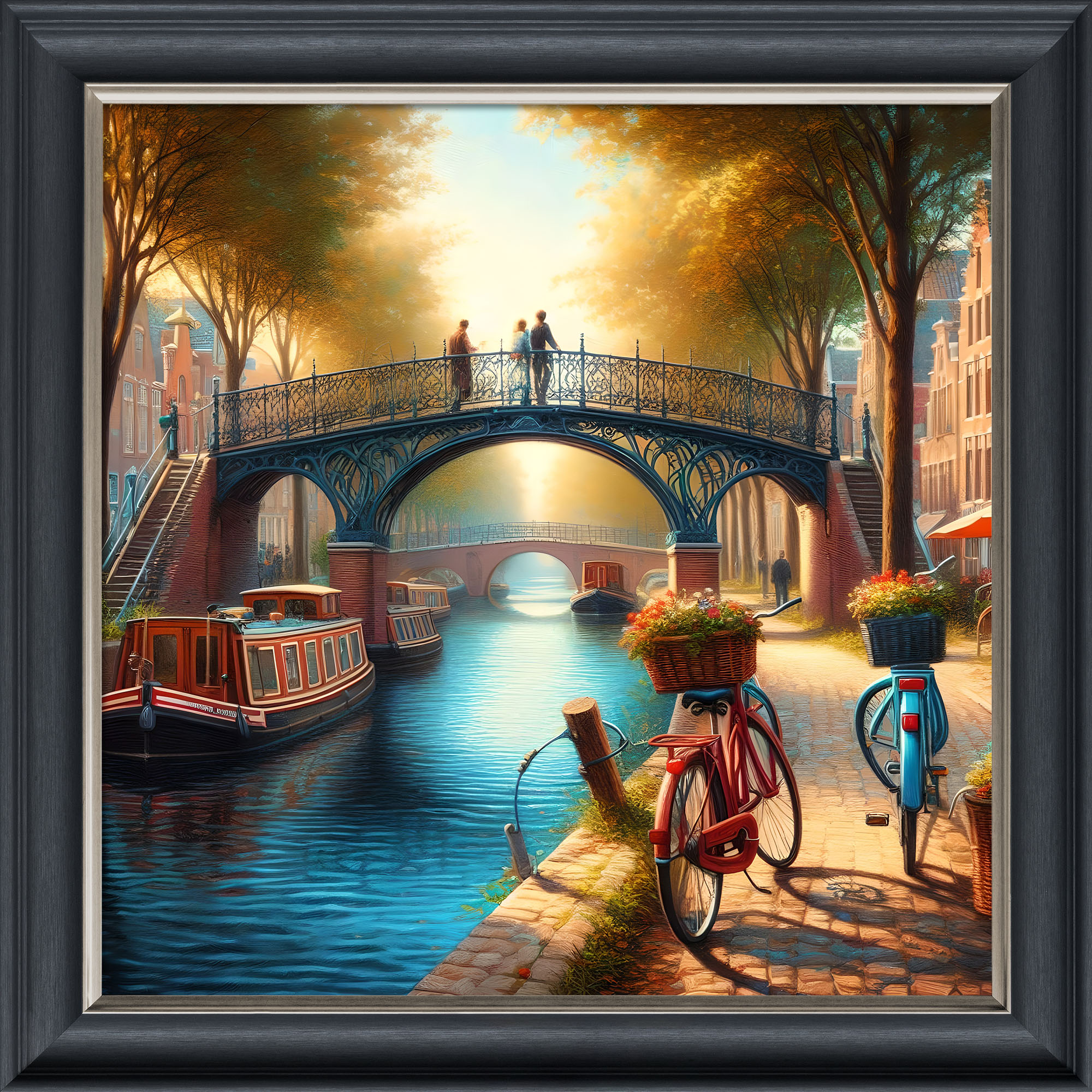 Bridge Over the Canal - Velvet Printed Frame Bridge Over the Canal - Velvet Printed Frame