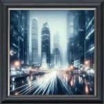 City Scene - Velvet Printed Frame