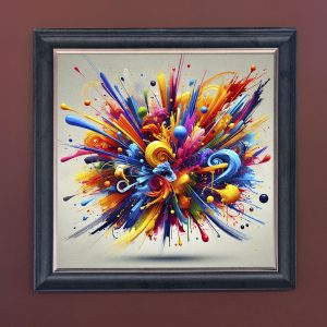 Colour Burst - Velvet Printed Frame Hung Up