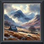 Cottage in the Valley - Velvet Printed Frame