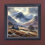 Cottage in the Valley - Velvet Printed Frame Hung Up