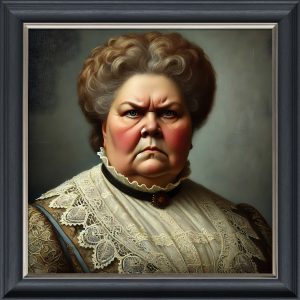 Disgruntled Woman - Velvet Printed Frame