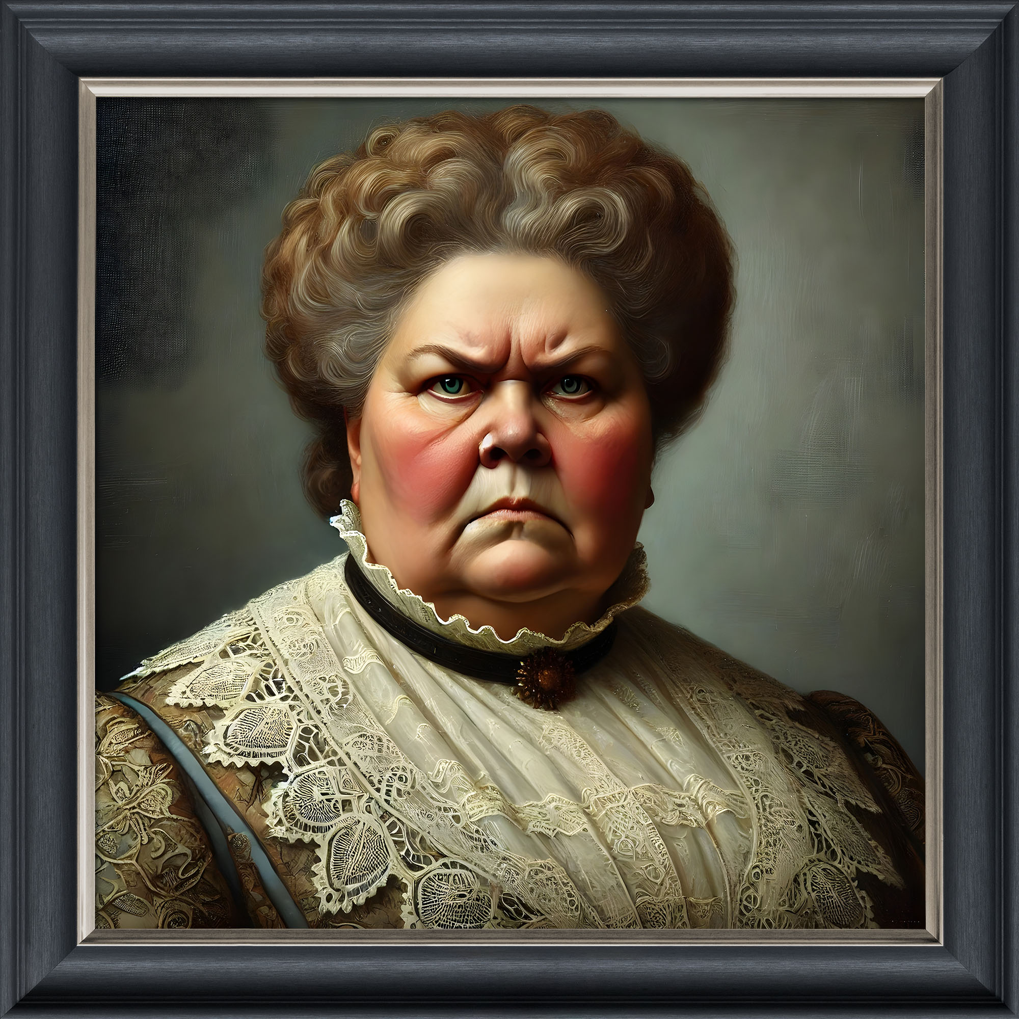 Disgruntled Woman - Velvet Printed Frame Disgruntled Woman - Velvet Printed Frame