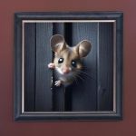 Door Mouse - Velvet Printed Frame Hung Up