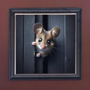Door Mouse - Velvet Printed Frame Hung Up