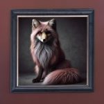 Dusky Fox - Velvet Printed Frame Hung Up