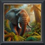 Elephant in the Jungle - Velvet Printed Frame