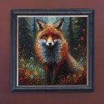 Fabulous Fox - Velvet Printed Frame Hung Up
