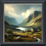 Farm in the Valley - Velvet Printed Frame