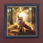 Fox in the Forest - Velvet Printed Frame Hung Up