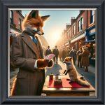 Foxy Card Trick - Velvet Printed Frame