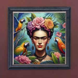 Frida - Velvet Printed Frame Hung Up