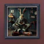 Gangster Hare - Velvet Printed Frame Hung Up