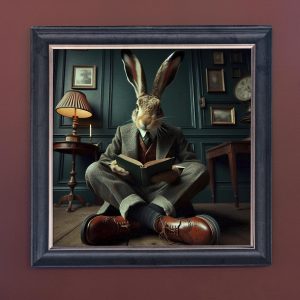 Gangster Hare - Velvet Printed Frame Hung Up