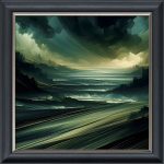 Green Landscape - Velvet Printed Frame