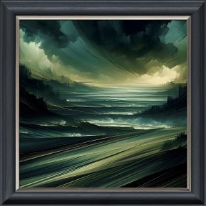 Green Landscape - Velvet Printed Frame