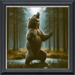 Grizzly Bear - Velvet Printed Frame