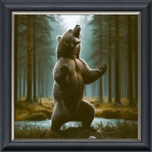 Grizzly Bear - Velvet Printed Frame