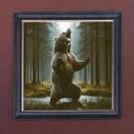 Grizzly Bear - Velvet Printed Frame Hung Up