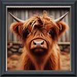 Highland Calf - Velvet Printed Frame