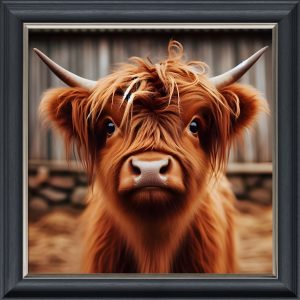 Highland Calf - Velvet Printed Frame
