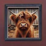 Highland Calf - Velvet Printed Frame Hung Up