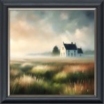House in the Field - Velvet Printed Frame