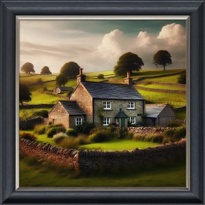 Idyllic Cottage - Velvet Printed Frame