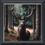 Intense Stag - Velvet Printed Frame