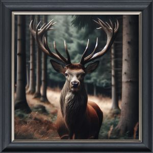 Intense Stag - Velvet Printed Frame