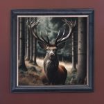 Intense Stag - Velvet Printed Frame Hung Up